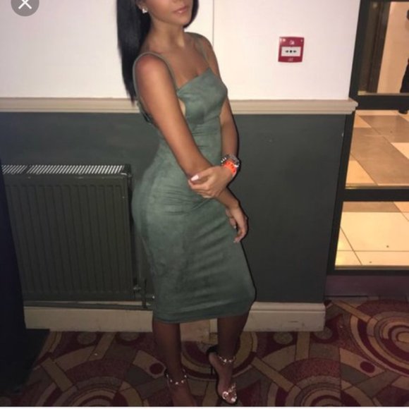 NWT Oh Polly Midi Suede Dress - Picture 8 of 8